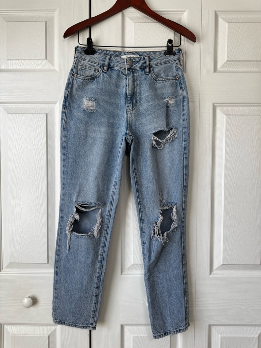 PacSun Distressed High Rise Mom Jeans Size 25 Light Wash